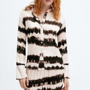 NWT MANGO tye-die pleated shirt